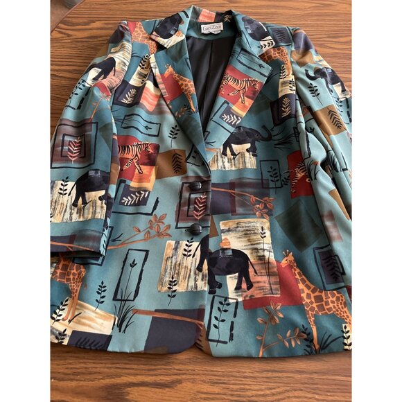 Lori Zoni vintage animal print blazer size Large - Picture 3 of 7